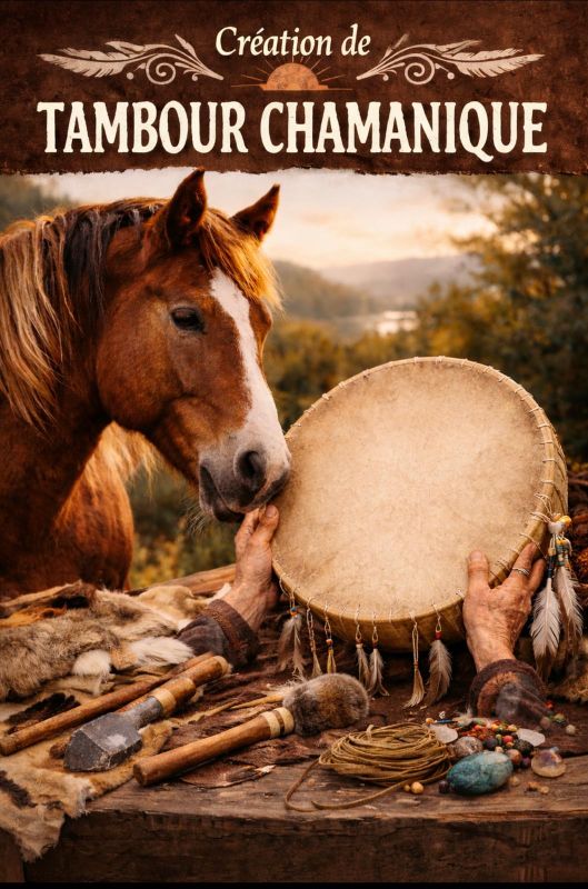 168 TAMBOUR CHAMANIQUE MAI JUIL 26 EARL Les Sapins Shiatsu et Bien-être Equin Pension Cheval Soins Energétiques Saint-Didier-La-Foret Allier Auvergne